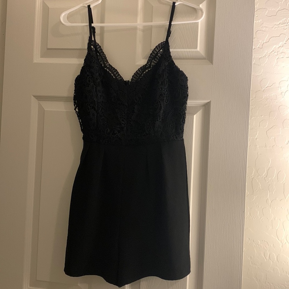 Black laced romper